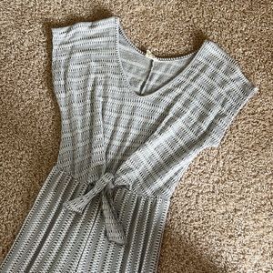 Grey and white jumpsuit